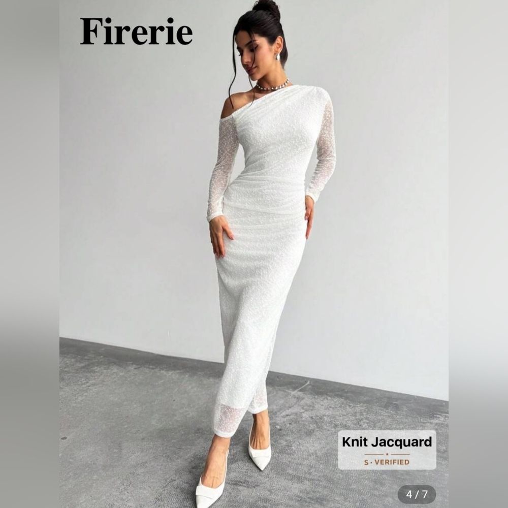 2 FOR $20 ITEM- SHEIN White Knit Party Maxi Dress